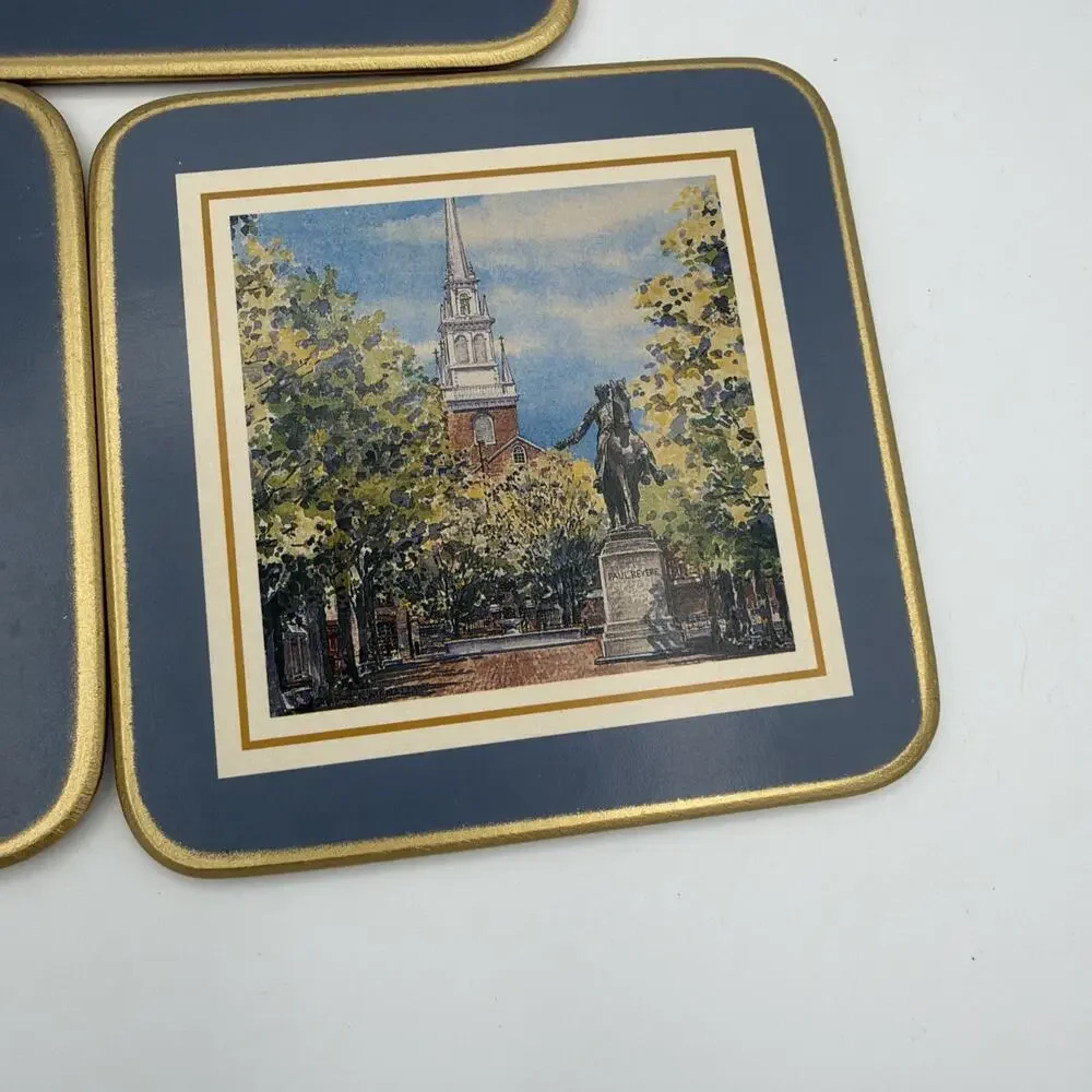 5 VTG Pimpernell Cottagecore Coasters Cork Backed BOSTON Ducks Swans Drinks